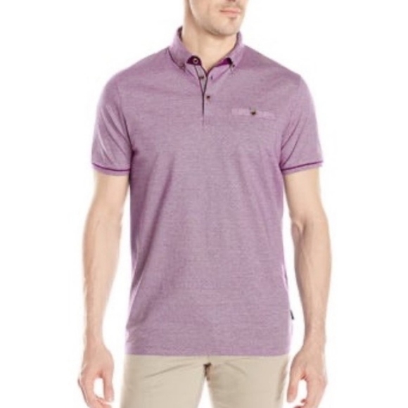 Ted Baker - Men's purple Trynor polo shirt - Ted size 5 (US S) - Picture 2 of 6